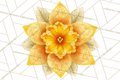 Enchanted Folk Art Florals Clipart, Stylized Flowers Png Product Image 4
