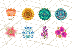 Enchanted Folk Art Florals Clipart, Stylized Flowers Png Product Image 4