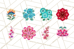 Enchanted Folk Art Florals Clipart, Stylized Flowers Png Product Image 7