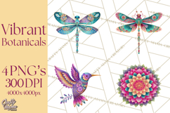 Enchanted Folk Art Florals Clipart, Stylized Flowers Png Product Image 1