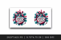 Vibrant Christmas bauble pine branche ribbon Season Joy Cheer quote print 20 oz tumbler skinny mug wrap clipart t-shirt sublimation printable design