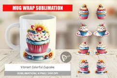 Mug Wrap Design Colorful Cupcake Product Image 1