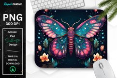 Vibrant Colors Mystical Moth Mouse pad Product Image 1