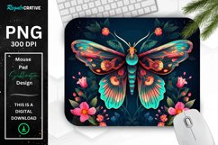 Vibrant Colors Mystical Moth Mouse pad Product Image 1
