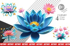 Clipart Lotus Vibrant Product Image 1