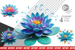 Clipart Lotus Vibrant Product Image 1