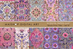 Vibrant Magenta &amp; Lavender Floral Tile Backgrounds Product Image 1