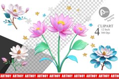 Clipart Magnolia Vibrant Product Image 1