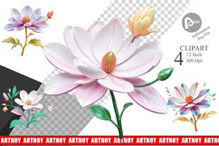 Clipart Magnolia Vibrant Product Image 1