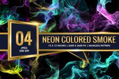 Vibrant Neon Colored Smoke Effect Patterns Digital Paper Product Image 1