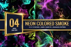 Vibrant Neon Colored Smoke Effect Patterns Digital Paper Product Image 1