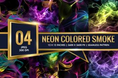 Vibrant Neon Colored Smoke Effect Patterns Digital Paper Product Image 1