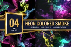 Vibrant Neon Colored Smoke Effect Patterns Digital Paper Product Image 1