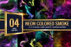 Vibrant Neon Colored Smoke Effect Patterns Digital Paper Product Image 1