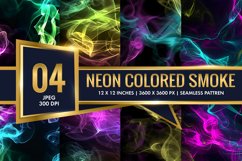 Vibrant Neon Colored Smoke Effect Patterns Digital Paper Product Image 1