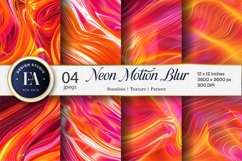 Vibrant Neon Orange Motion Digital Paper Product Image 1