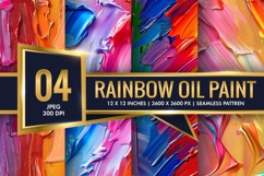 Vibrant Rainbow Oil Paint Strokes Canvas Digital Paper Product Image 1