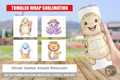 Vibrant Summer Animals Tumbler Product Image 1