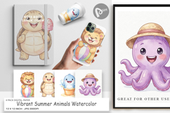 Vibrant Summer Animals Digital Paper Product Image 1