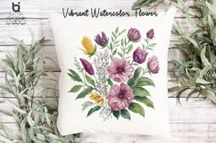 Vibrant Watercolor Flowers Clipart, Flowers Mug PNG Design Product Image 10