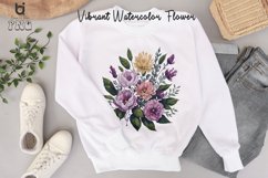 Vibrant Watercolor Flowers Clipart, Flowers Mug PNG Design Product Image 11