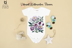 Vibrant Watercolor Flowers Clipart, Flowers Mug PNG Design Product Image 12