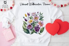 Vibrant Watercolor Flowers Clipart, Flowers Mug PNG Design Product Image 6