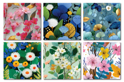 Vibrant Florals Vol.1 Seamless Digital Paper, 36 PNG Product Image 2