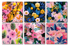 Vibrant Florals Vol.1 Seamless Digital Paper, 36 PNG Product Image 3