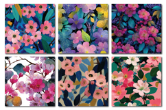 Vibrant Florals Vol.1 Seamless Digital Paper, 36 PNG Product Image 7