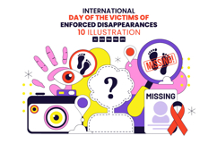 10 Victims of Enforced Disappearances Day Illustration Product Image 1