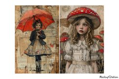 Alice Junk Journal Printable Half Pages, Victorian Ephemera Product Image 3