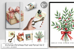 Victorian Christmas Post Digital Paper Product Image 1