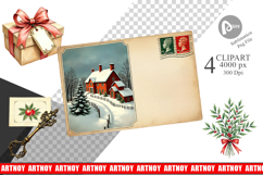 Victorian Christmas Post Clipart Product Image 1