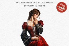 Victorian Dark Red Fairy Lady Royal Vintage Women Girl PNG Dress Transparent Print junk journal collage scrapbooking designs sublimation printable files  watercolor antique fairy lady, fantasy illustration paper craft, Victorian realism, Royal Women