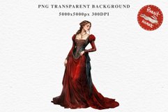 Victorian Dark Red Fairy Lady Royal Vintage Women Girl PNG Dress Transparent Print junk journal collage scrapbooking designs sublimation printable files  watercolor antique fairy lady, fantasy illustration paper craft, Victorian realism, Royal Women