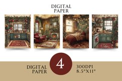 Victorian Digital Paper Pack - Vintage Floral  Illustration