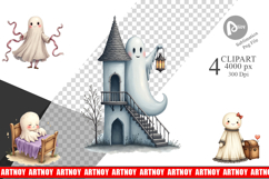 Victorian Dollhouse Ghosts Clipart Product Image 1