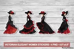Victorian Women Stickers | Antique Elegant Ladies Clipart Product Image 1