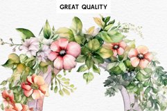 Victorian Floral Arches Flower Clipart PNG Scrapbooking Nursery Watercolor Transparent wedding invitation shirt designs sublimation printable digital bloom