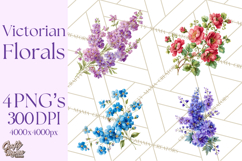 Victorian Floral PNG, Painted Roses, Peonies, Botanical Png Product Image 1