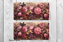 Floral License Plate PNG | Victorian Flowers Car Plates Art Product Image 2