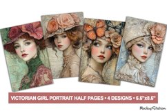 Victorian Girls Portraits Junk Journal Printable Half Pages Product Image 1