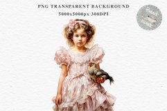 Victorian Girl With Chicken Royal Lady Vintage Romantic Art Flower Transparent Print junk journal collage scrapbooking designs sublimation printable files  watercolor antique romantic girl illustration paper craft, Victorian Lady Chicken, Royal Women PNG