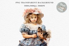 Victorian Girl With Chicken Royal Lady Vintage Romantic Art Flower Transparent Print junk journal collage scrapbooking designs sublimation printable files  watercolor antique romantic girl illustration paper craft, Victorian Lady Chicken, Royal Women PNG