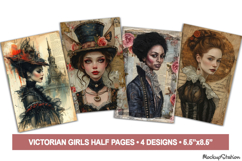 Victorian Vintage Mixed Media Women Portraits, Art Collage Product Image 1