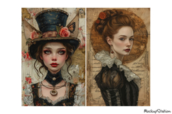 Victorian Vintage Mixed Media Women Portraits, Art Collage Product Image 2