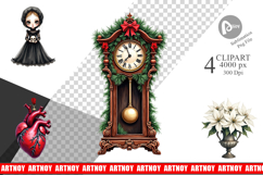 Victorian Gothic Christmas Clipart Product Image 1
