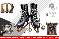 Victorian Gothic Christmas Clipart Product Image 1