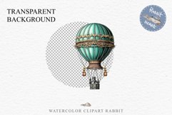 Victorian Hot Balloon Vintage Watercolor Clipart PNG Nursery Art Yellow  Transparent Print for invitation t-shirt designs sublimation kids printable digital watercolor Victorian Hot Balloon Vintage png clipart, yellow, red, blue  jpeg sublimation clip art